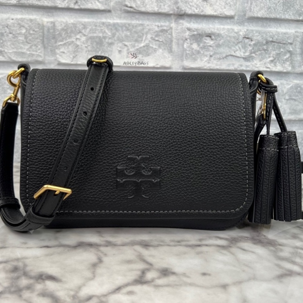 Tory Burch Thea Flap Crossbody In Black